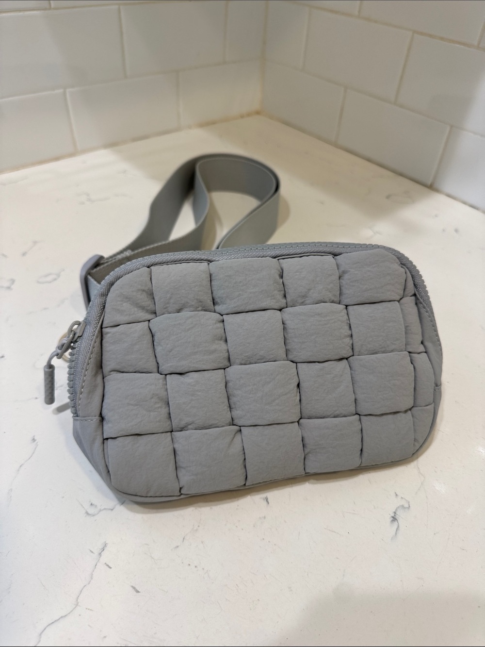 Gray Quilted Crossbody Satchel - Modern Women’s Bag